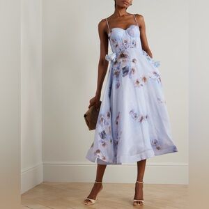 New ZIMMERMANN Hypnotic Picnic Dress Lilac Poppy Size AU1